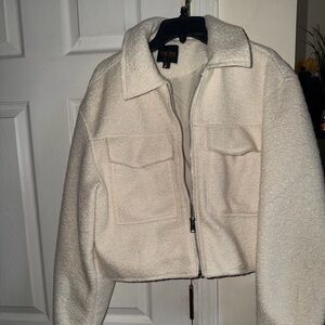 TRUTH By Republic Cream Boucle Zip Jacket with Chest Pockets